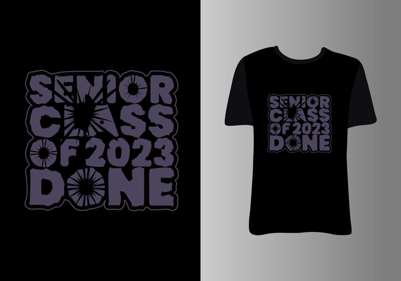 Senior class of 2023. Clothes design for greeting, congratulation event, T-shirt, party, high school or college graduate. vector