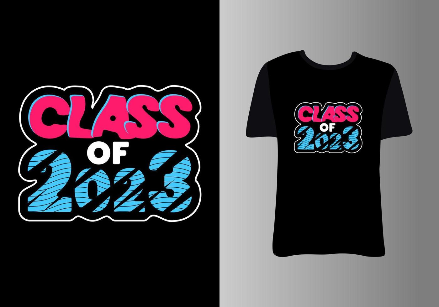 Senior class of 2023. Clothes design for greeting, congratulation event, T-shirt, party, high school or college graduate. vector