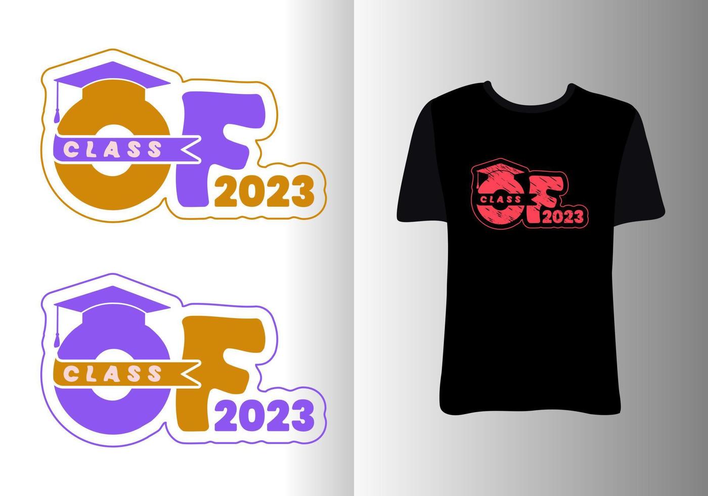 Senior class of 2023. Clothes design for greeting, congratulation event, T-shirt, party, high school or college graduate. vector