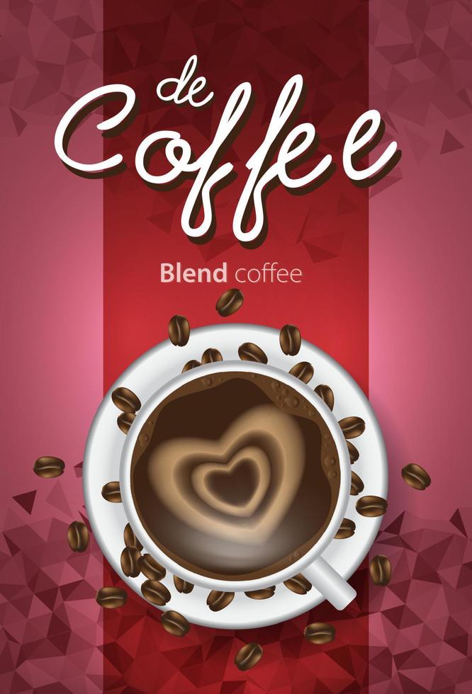 Vector of coffee bean labels. Coffee labels with coffee Cup on color background