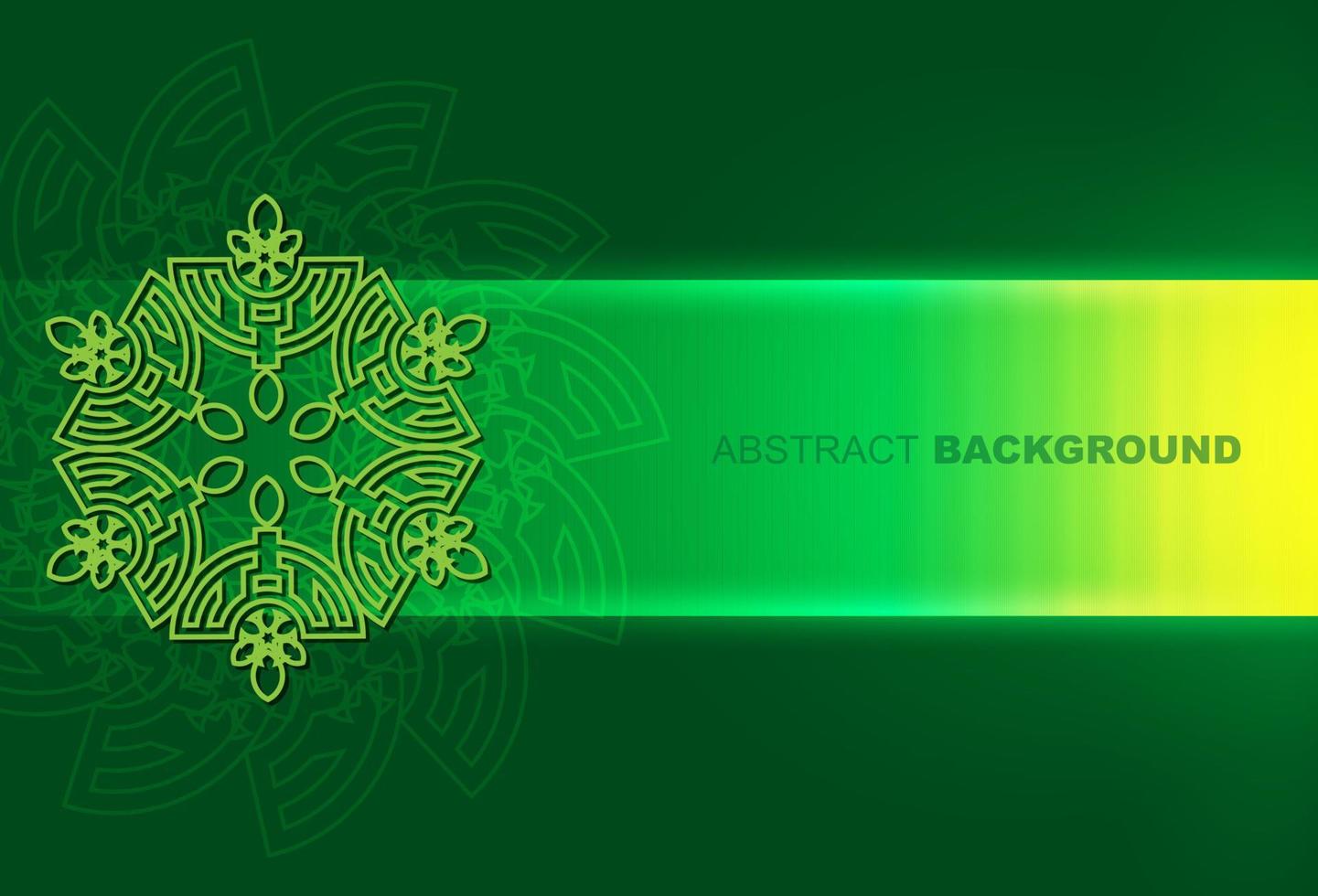 Background with Green light mandalas, round indian pattern, muslim pattern vector