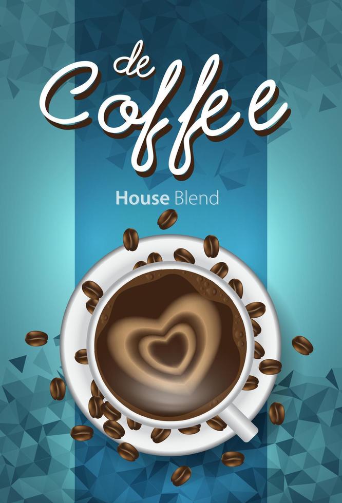 Vector of coffee bean labels. Coffee labels with coffee Cup on color background