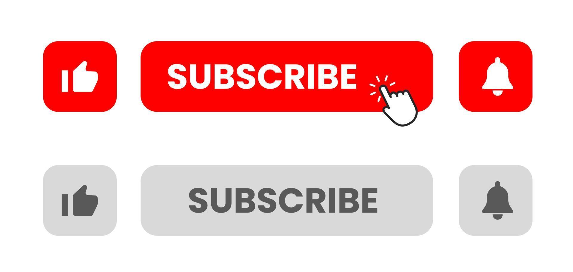 Subscribe button red color. vector illustration
