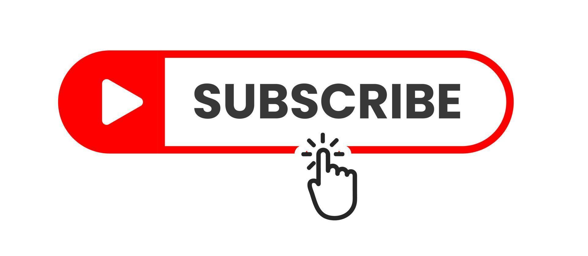 Subscribe button red color. vector illustration