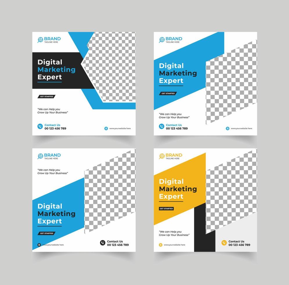 Bundle business social media design vector