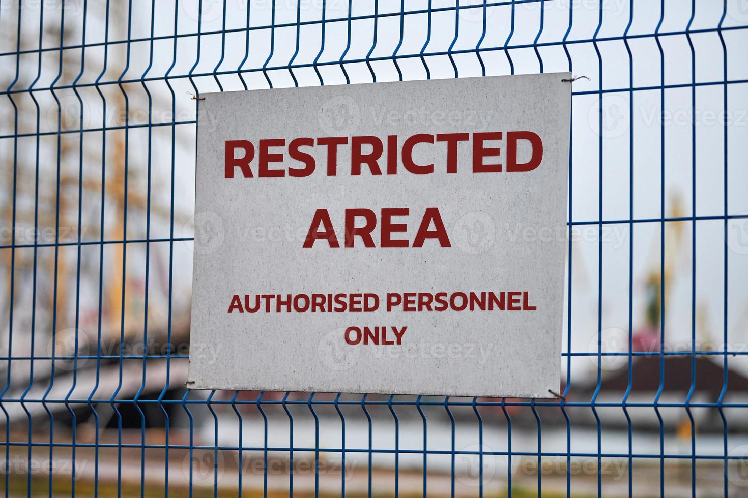 Restricted area, authorized personnel only, no trespassing photo