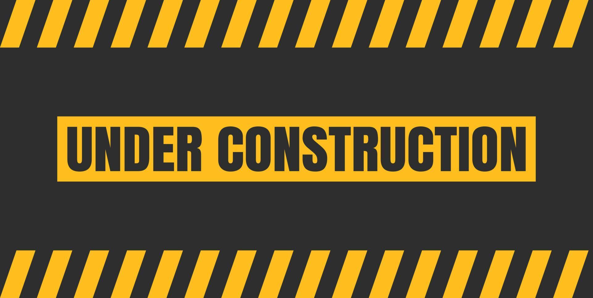 under construction background. under construction sign background with black and yellow stripes. black and yellow stripes warning caution sign. vector