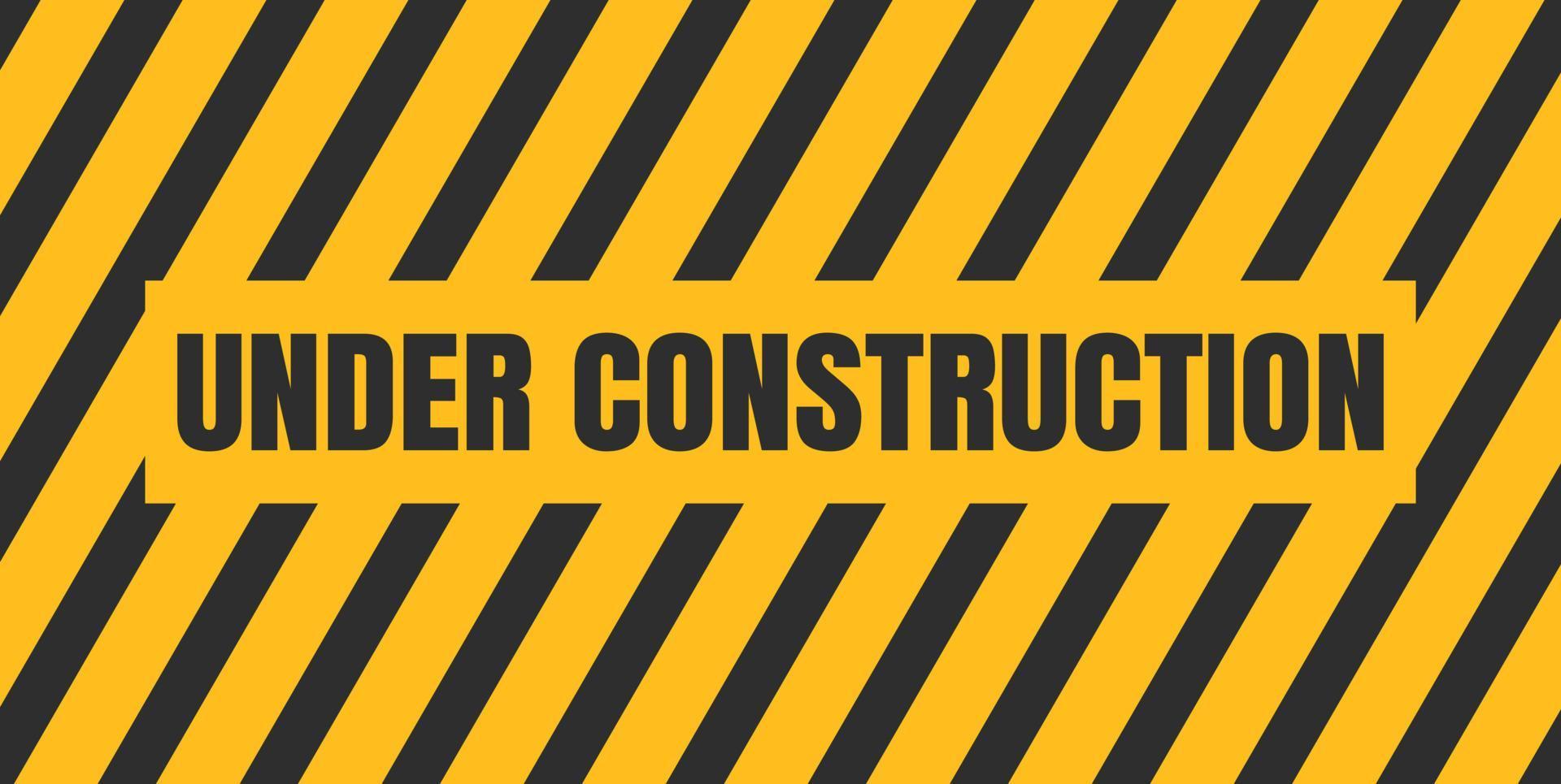 under construction background. under construction sign background with black and yellow stripes. black and yellow stripes warning caution sign. vector