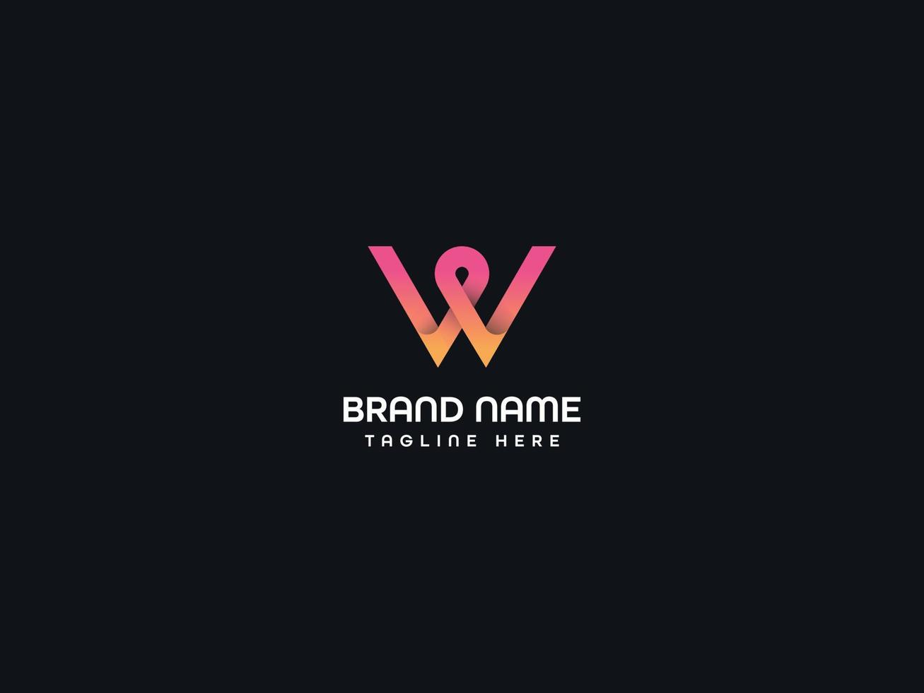 w modern letter logo vector
