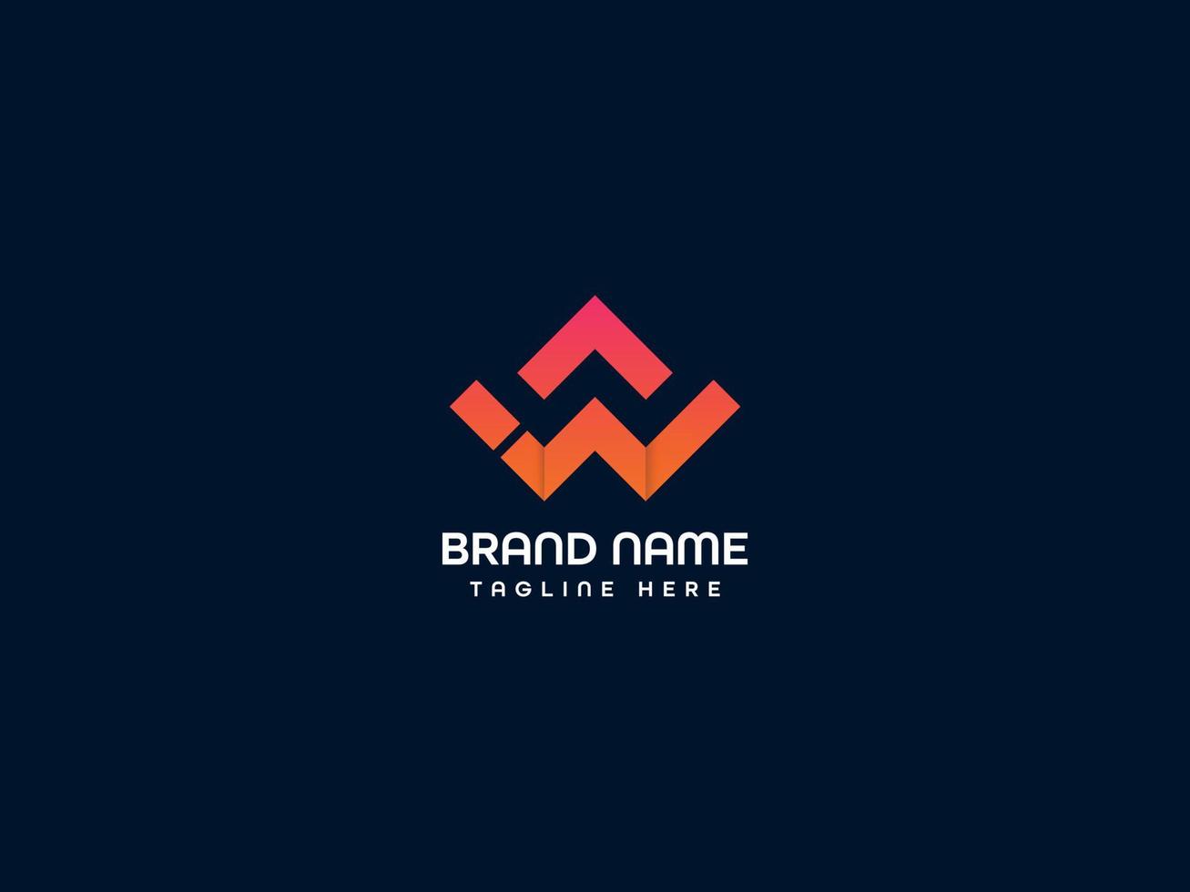 w modern letter logo vector