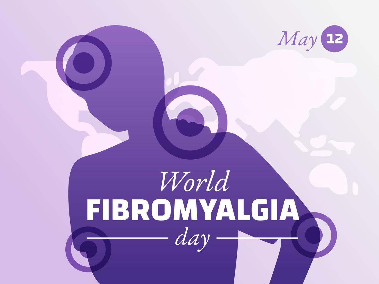 World Fibromyalgia Day Design with People and body pain shoulders vector