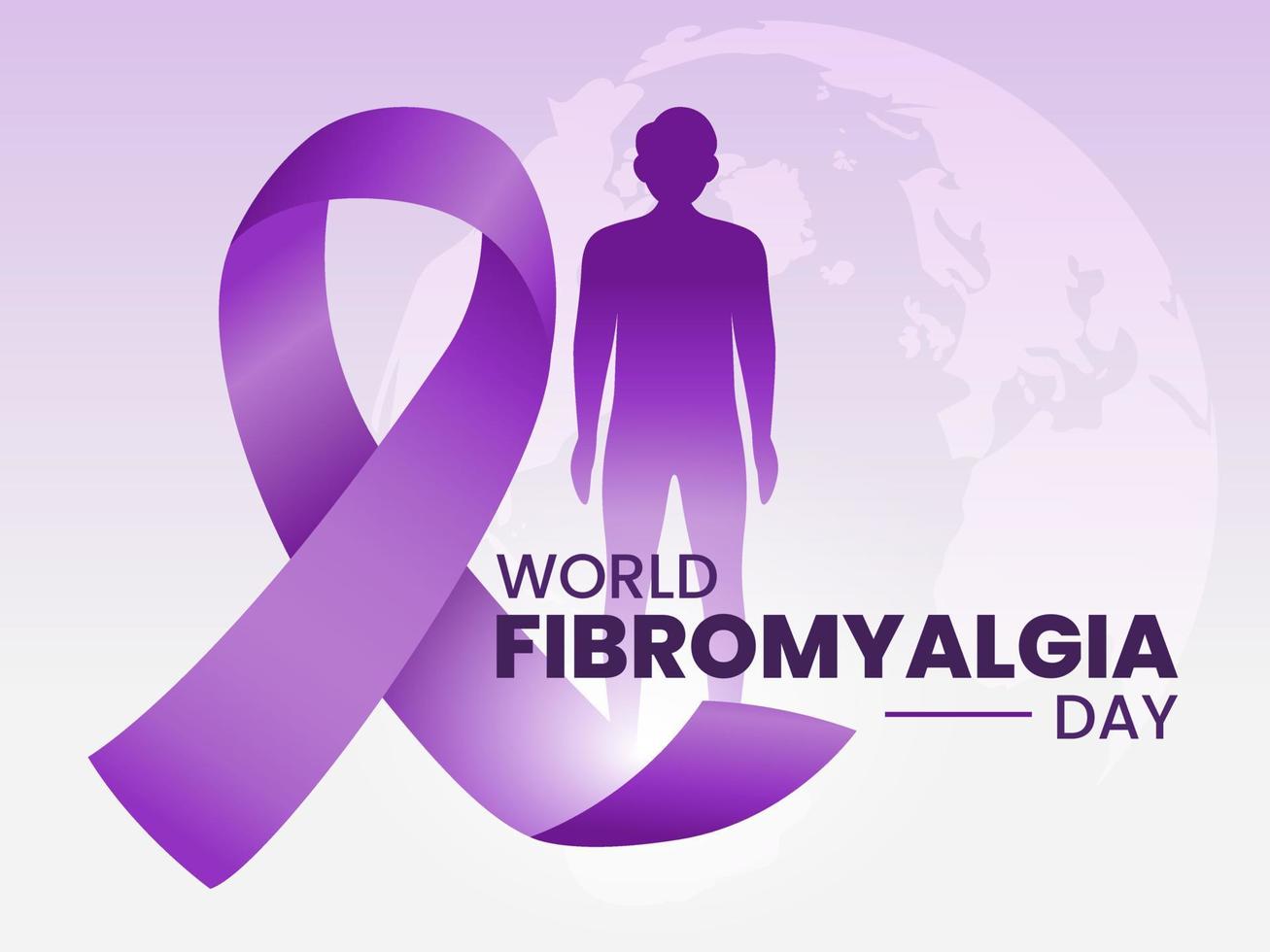 World Fibromyalgia Day Design with People and purple ribbon vector