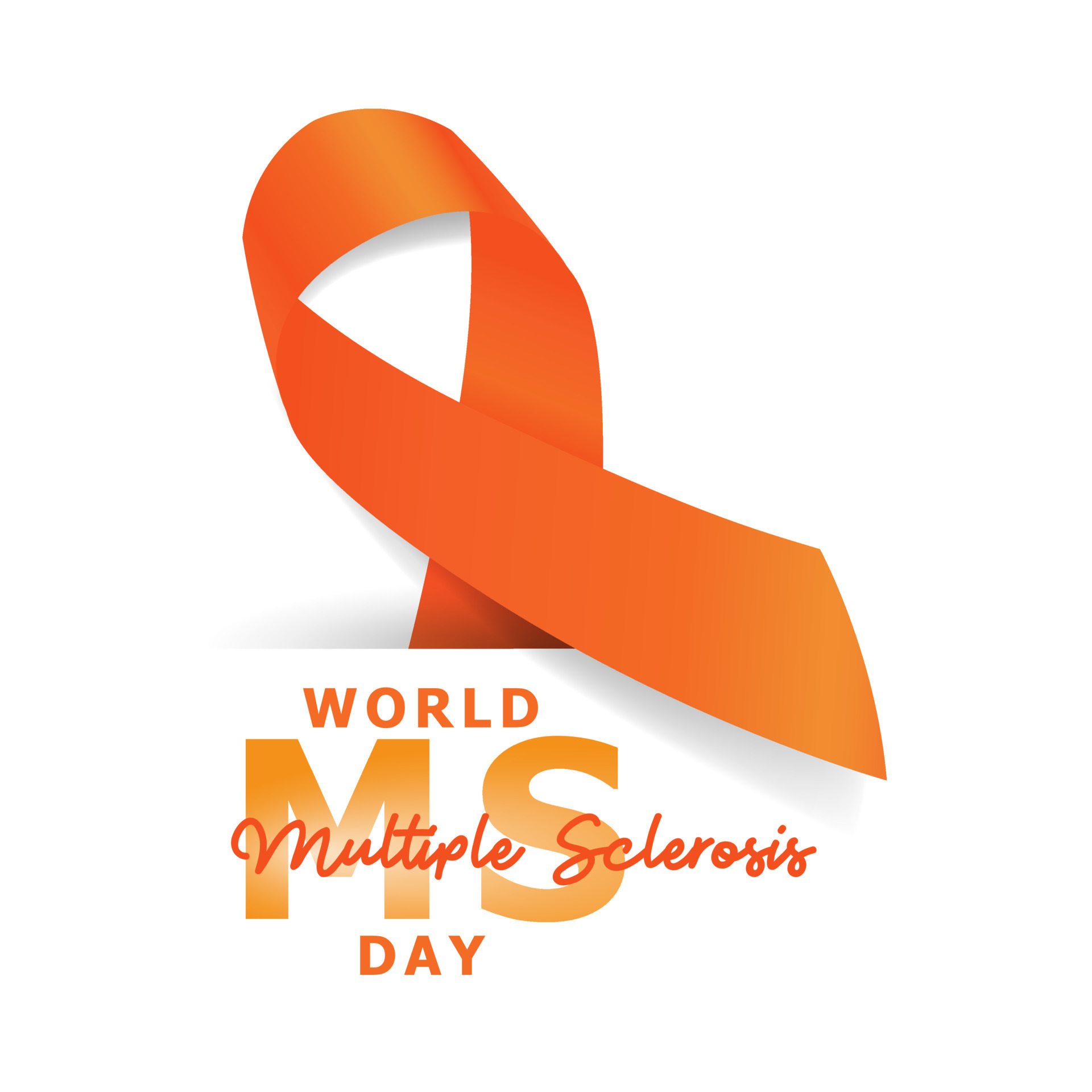 Multiple Sclerosis Day. World MS Day design with orange ribbon