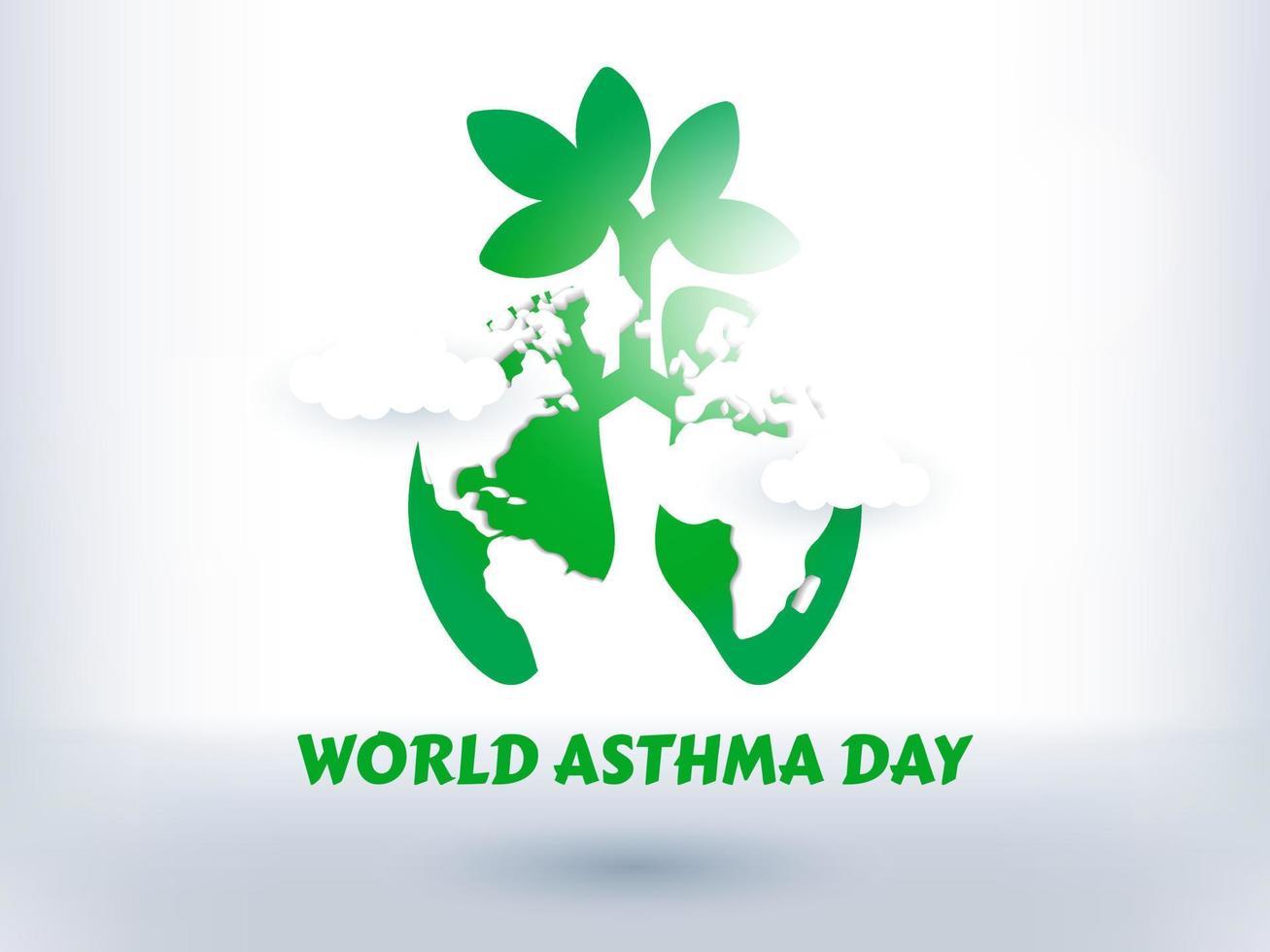 World Asthma Day Design. illustration of world, lungs, and symbolizing clean air vector