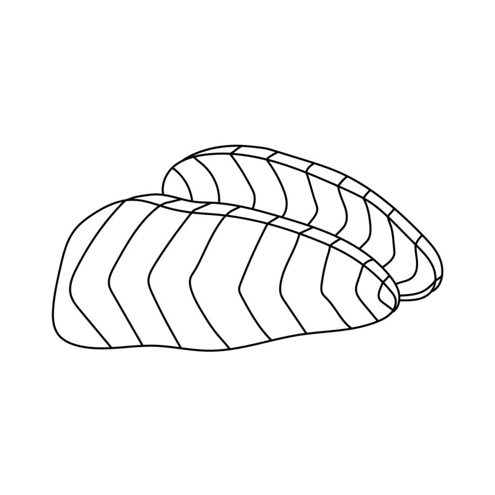 Hand drawn sashimi vector illustration.