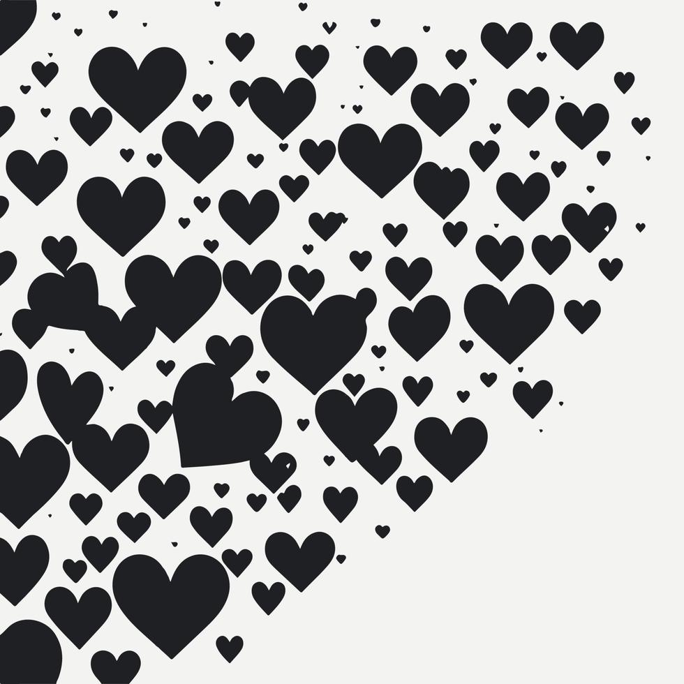 Black Love and heart pattern in white background Valentine's Day Pattern. Anniversary, Birthday. Love. Sweet Moment. Wedding. vector illustration