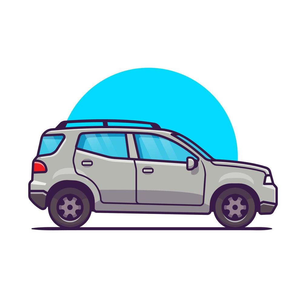 Car Cartoon Vector Icon Illustration. Vehicle Transportation Icon Concept Isolated Premium Vector. Flat Cartoon Style