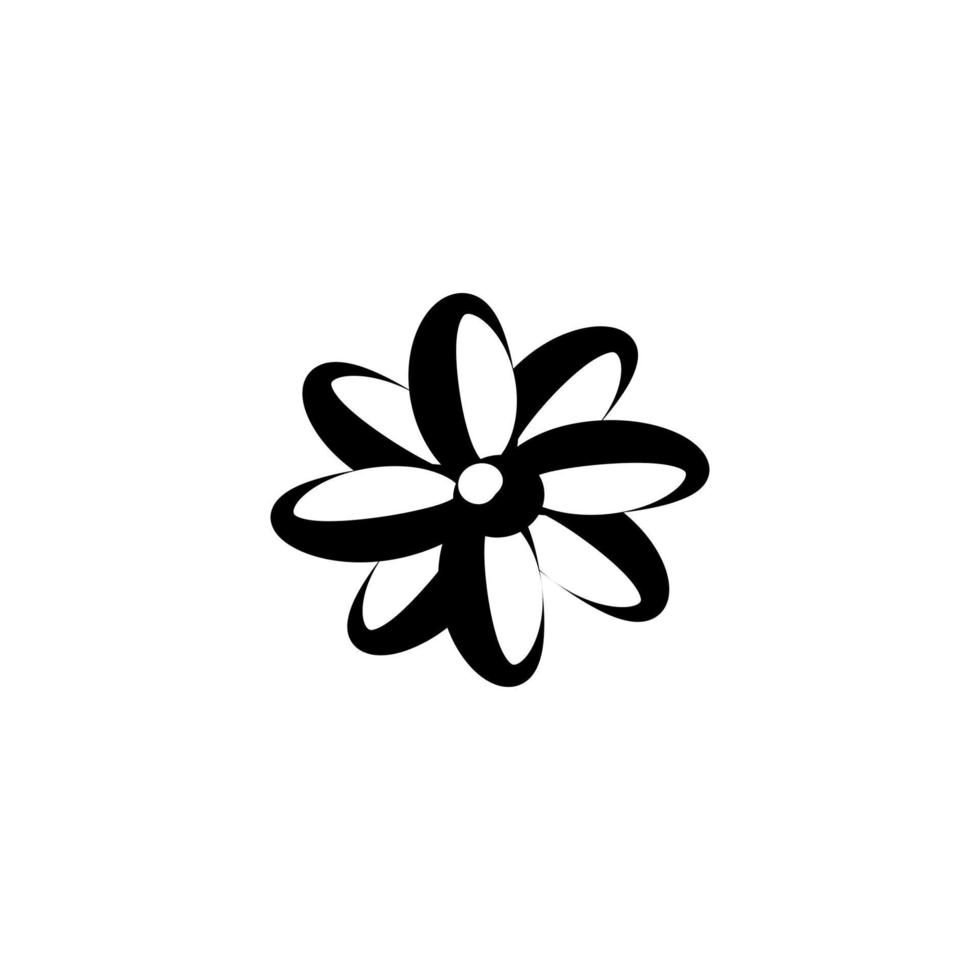 Linear flower in doodle style vector