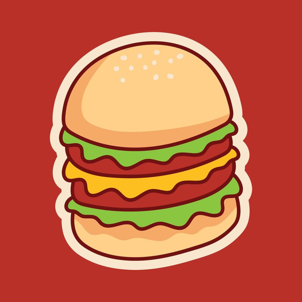 Burger Sticker Character vector
