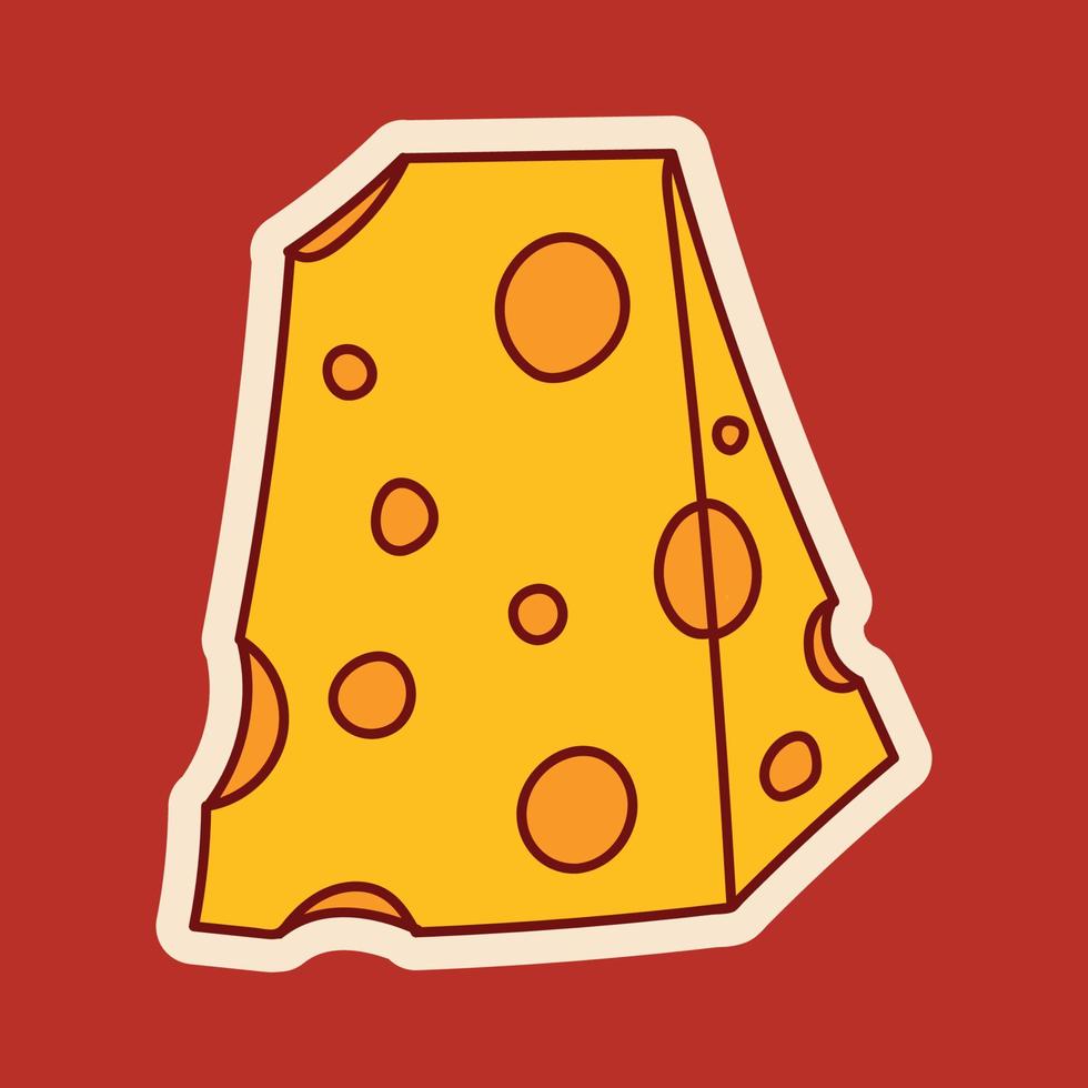 Cheese Sticker Character vector