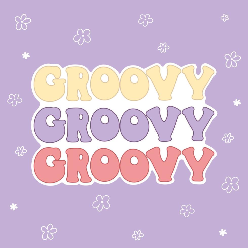 Groovy. hand drawing lettering vector