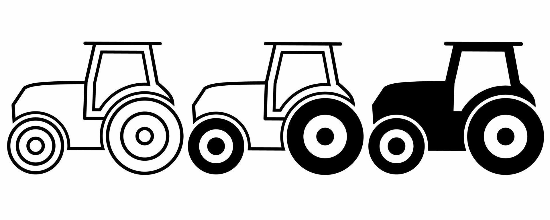 tractor icon set isolated on white background vector