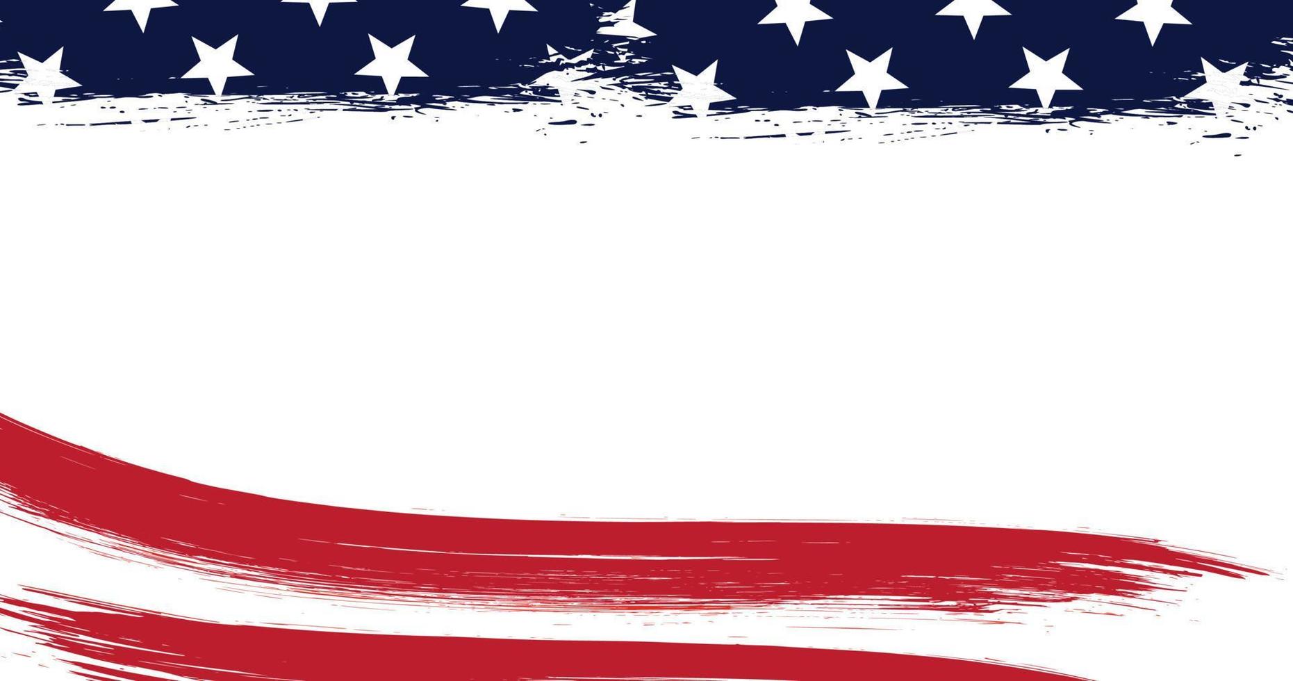 USA Flag brush stroke background with copy space. vector