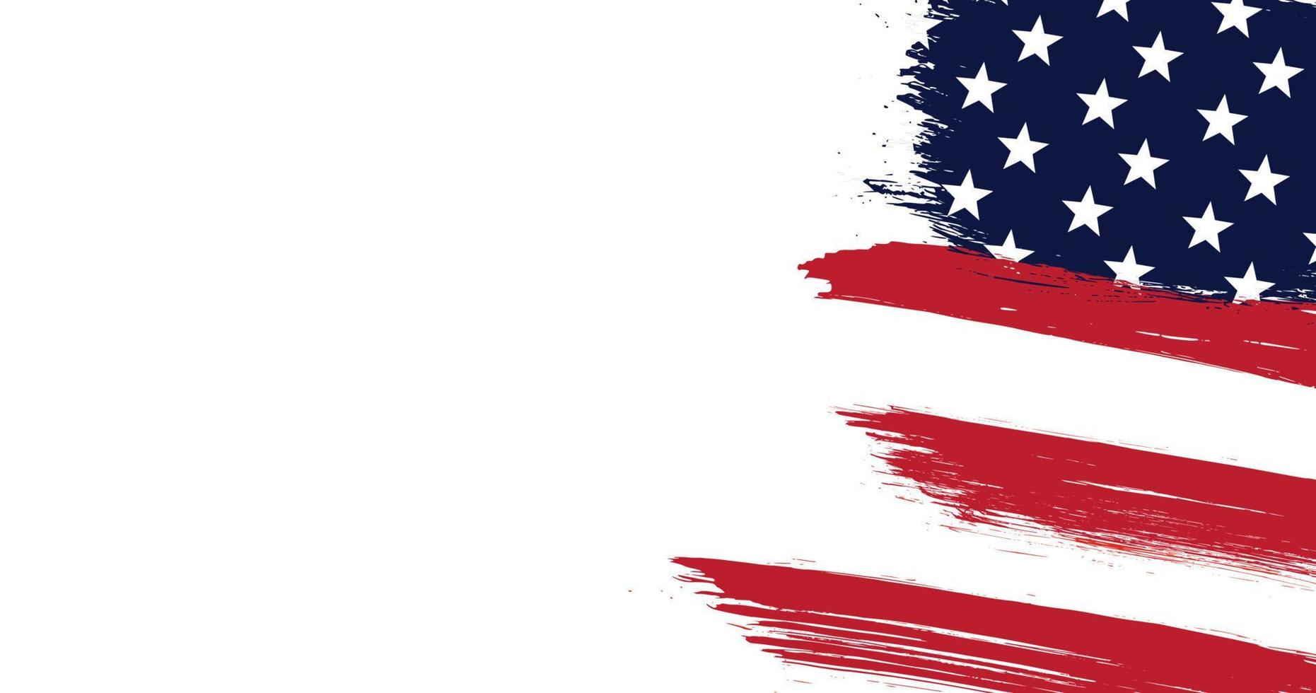 USA abstract brush stroke flag background. vector