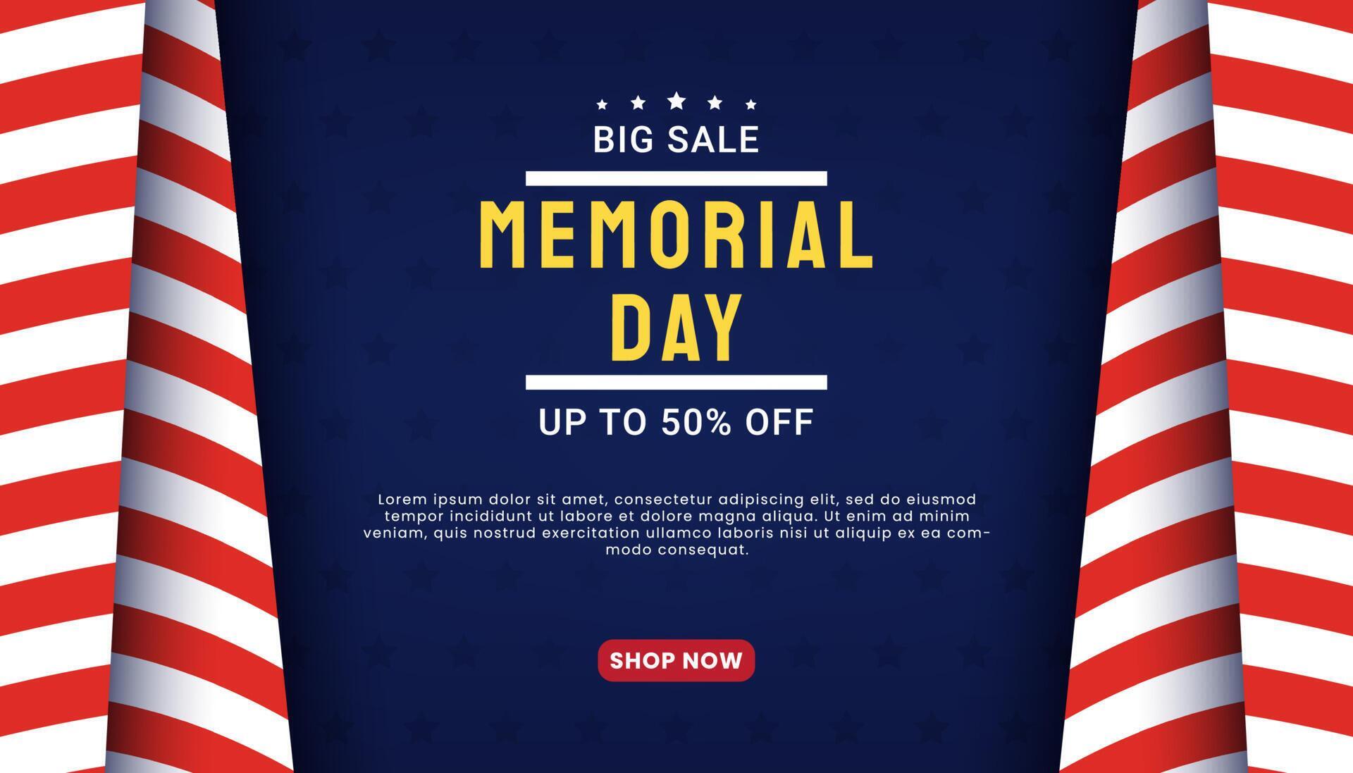 Big Sale Memorial Day. Memorial Day Sale banner template. 21908801
