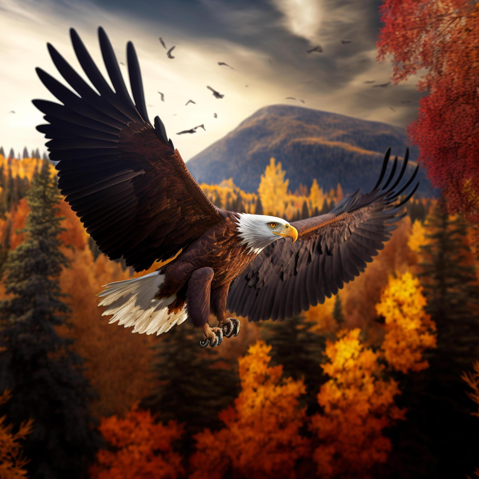 Abstract eagle artwork design digital art wallpaper glowing space