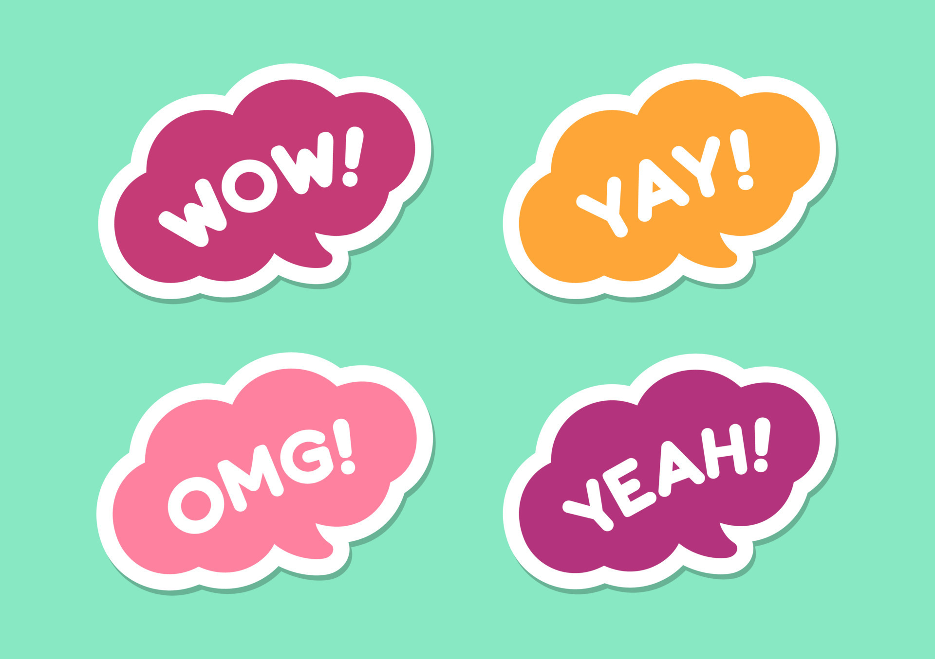 Cute Speech Bubble With Short Phrases Yay Omg Wow Yeah Online cute-speech-bubble-with-short-phrases-yay-omg-wow-yeah-online
