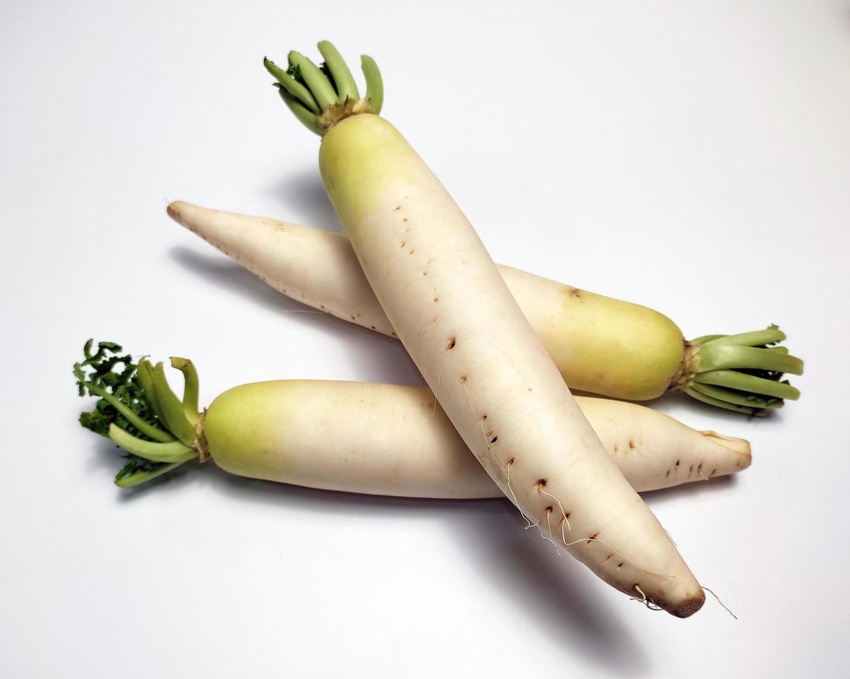 White Radish or Daikon isolated in white background photo