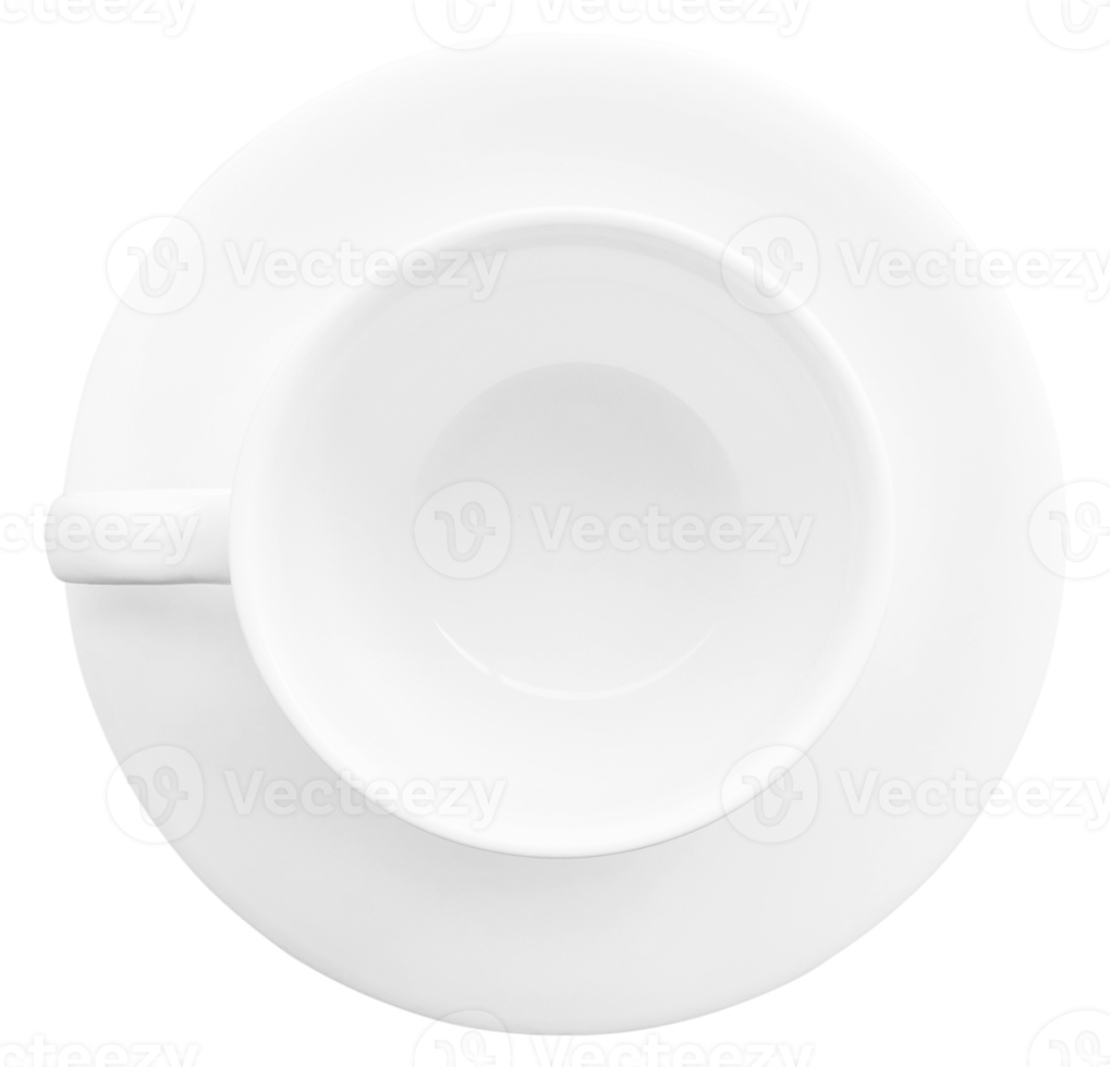 Top view of white coffee cup png