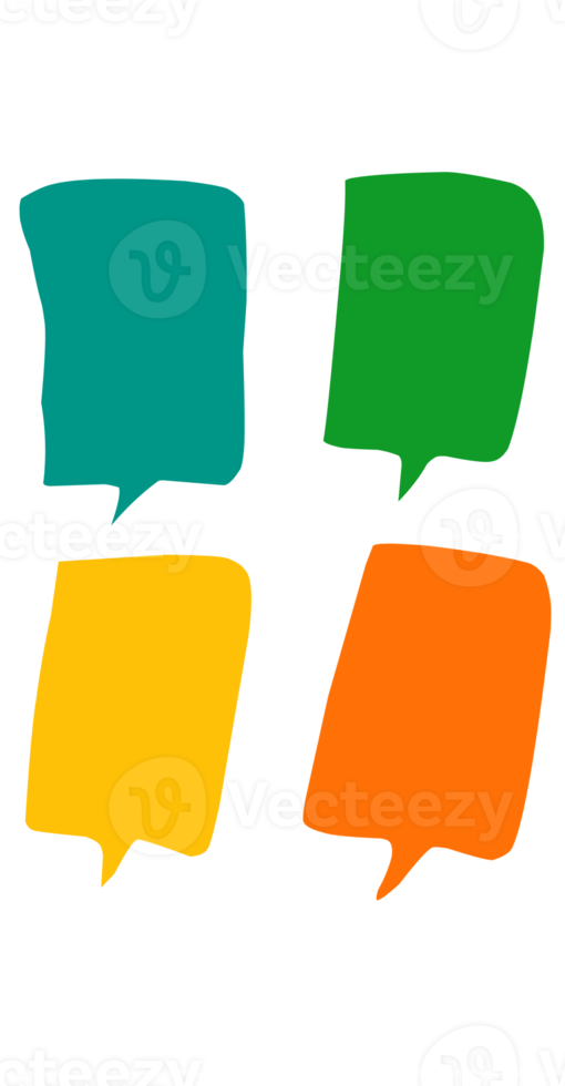 set of colorful speech bubbles png