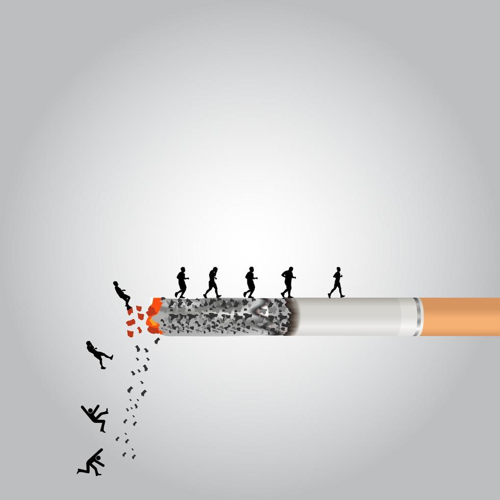 quit smoking, stop smoking, smoking side effects, concept of no smoking and World No Tobacco Day vector