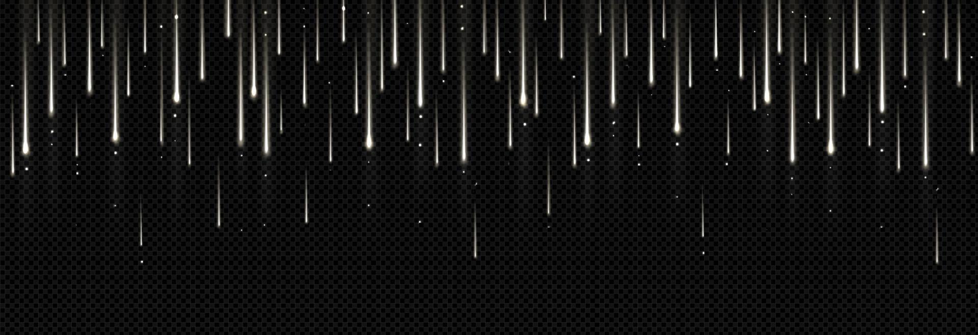 Silver rain sparkles isolated on black vector