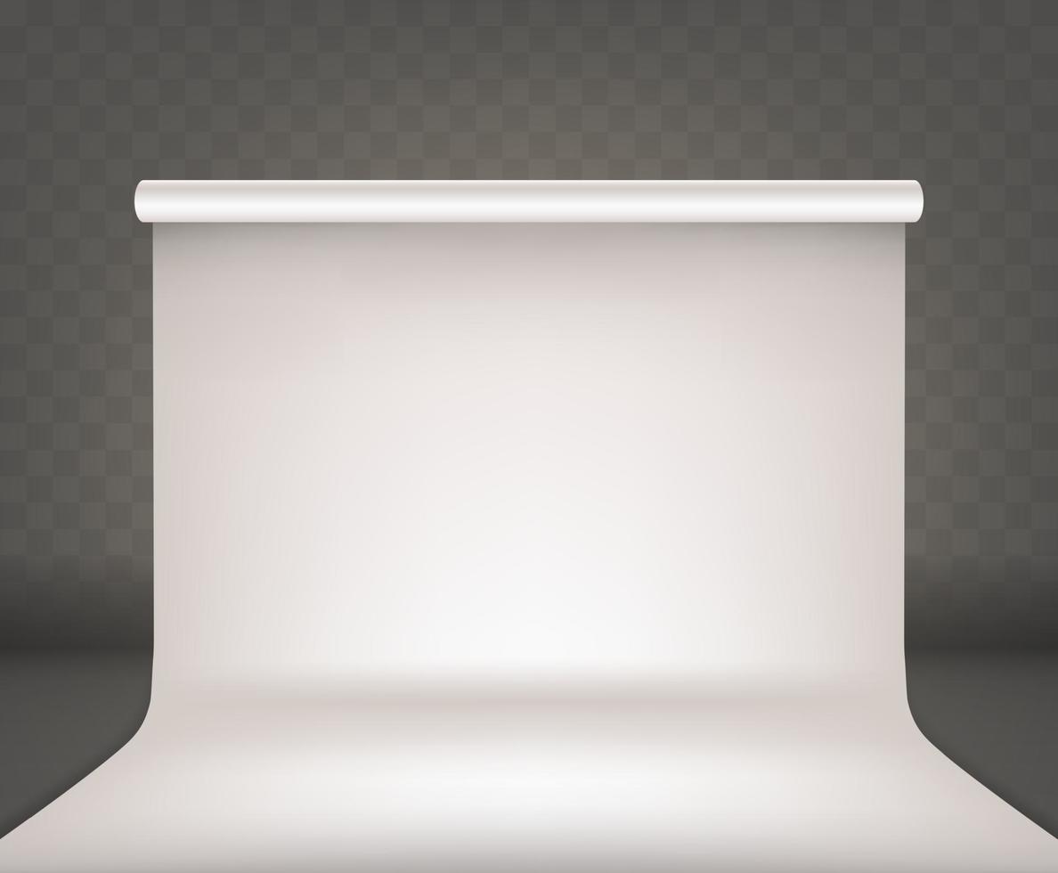 Photo studio empty interior white blank background vector