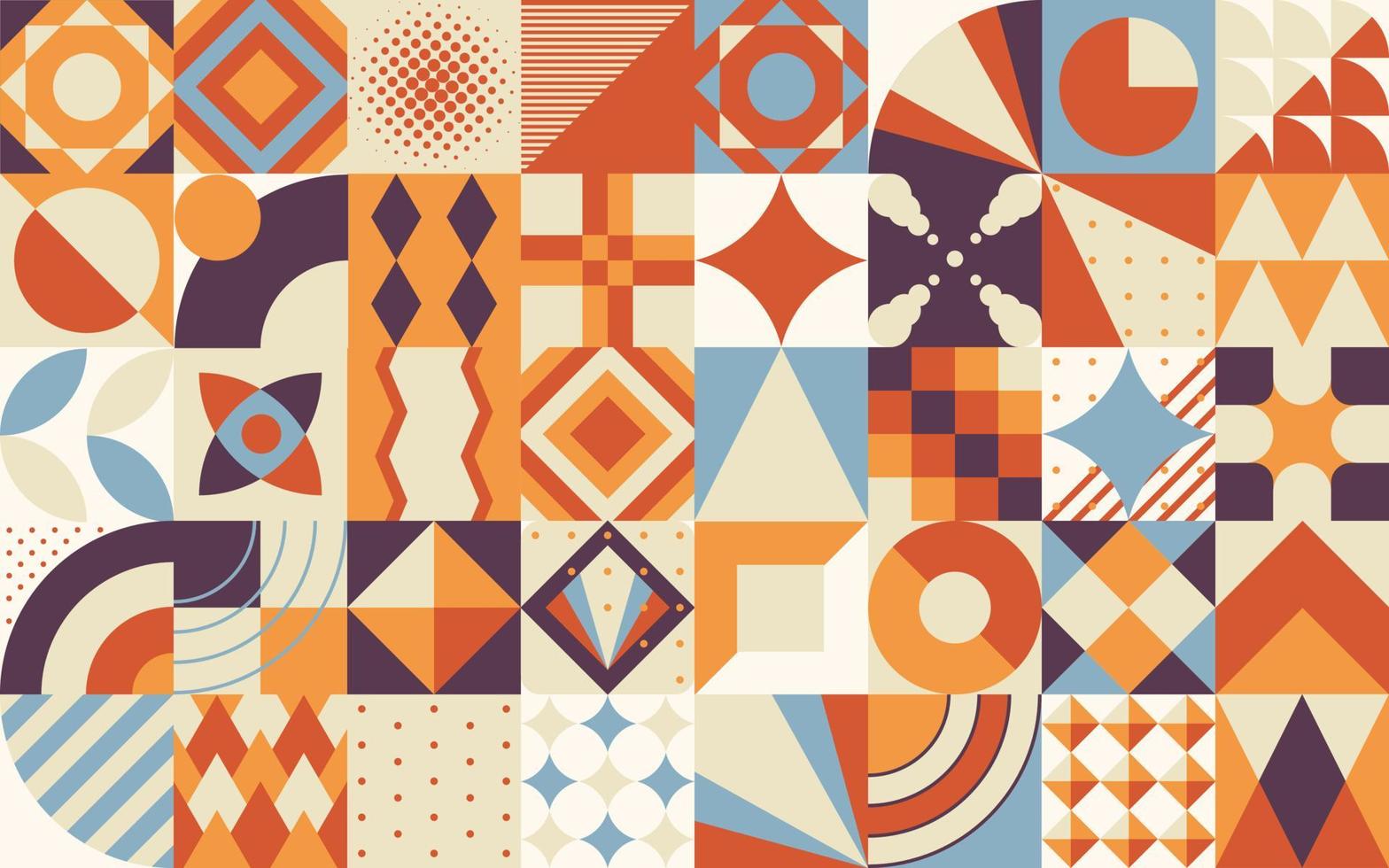Abstract geometric background and pattern design in retro style. Vector illustration. grid geometric.
