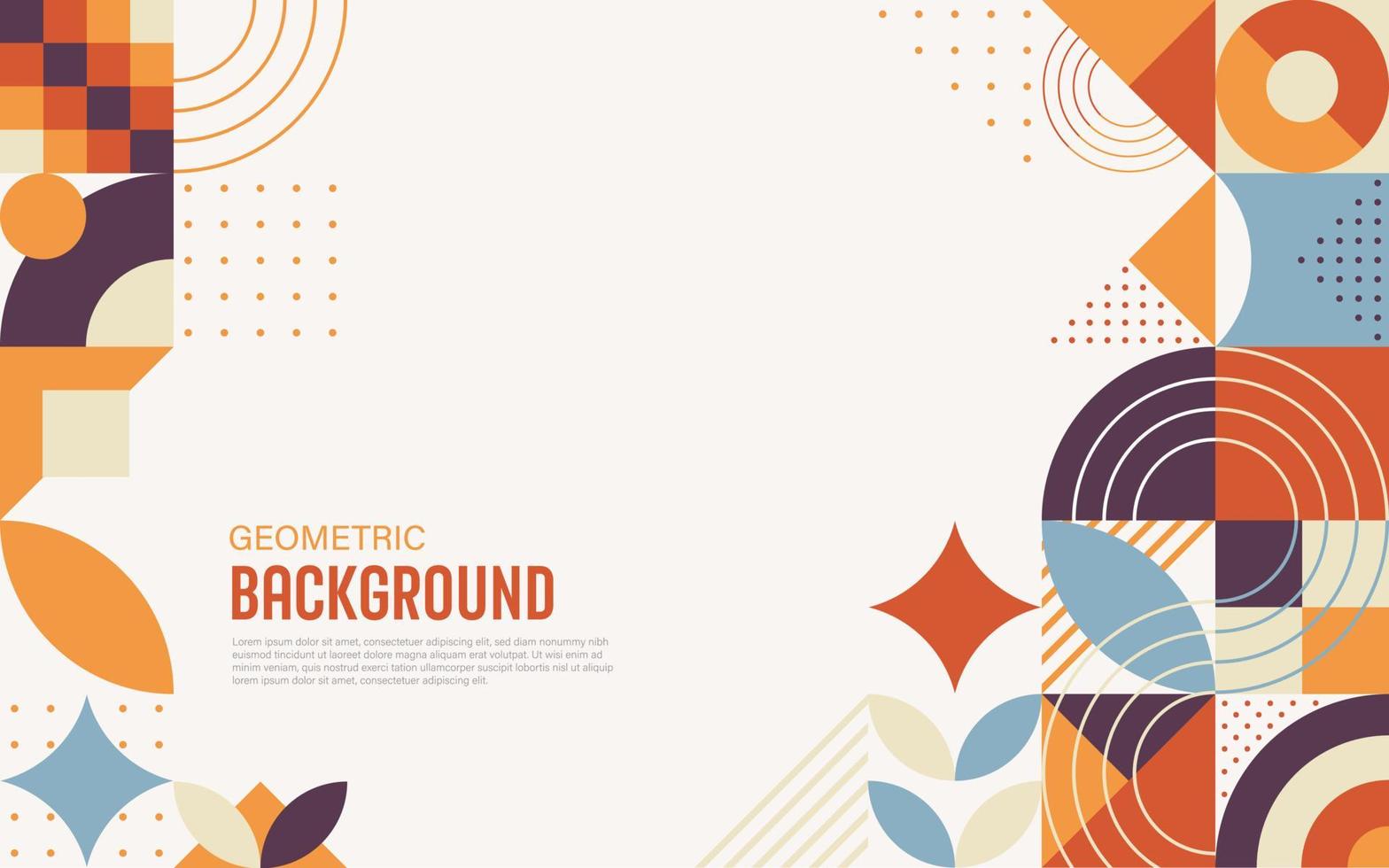 Abstract flat geometric background earth color tone style. vector