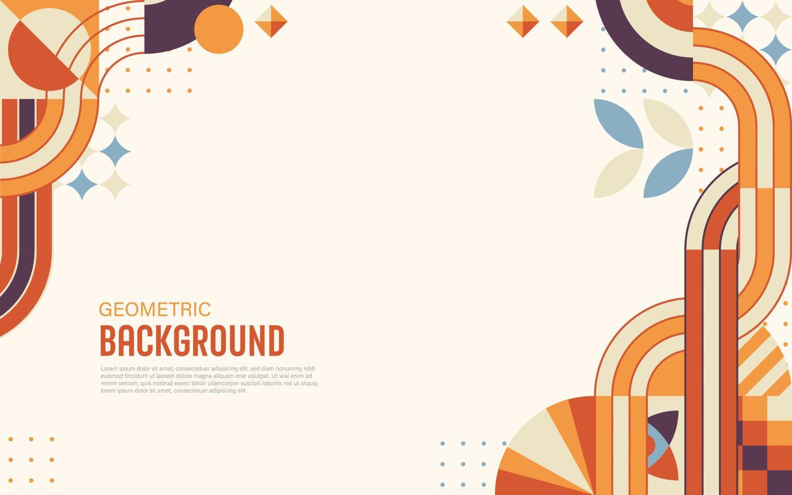 Abstract flat geometric background earth color tone style. vector