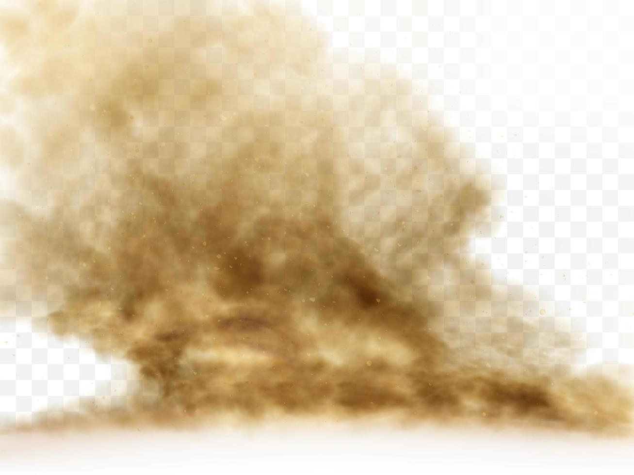 Desert sandstorm, brown dusty cloud vector