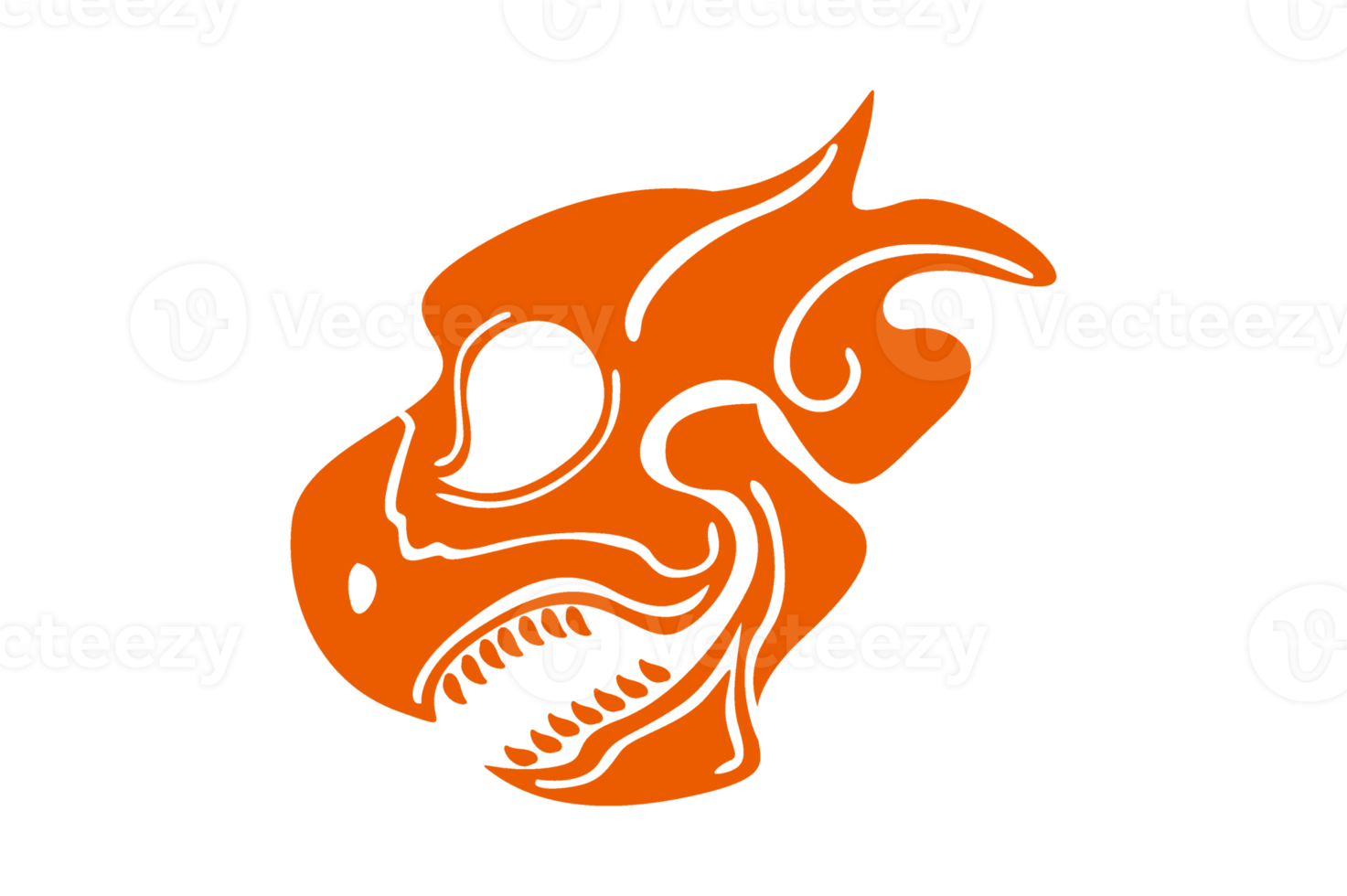 orange drake skalle prydnad tatuering png