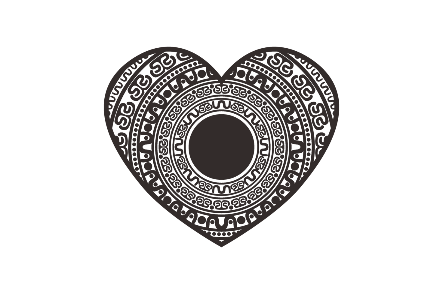 Valentine Black Love Mandala Ornament Art Design 21909810 PNG