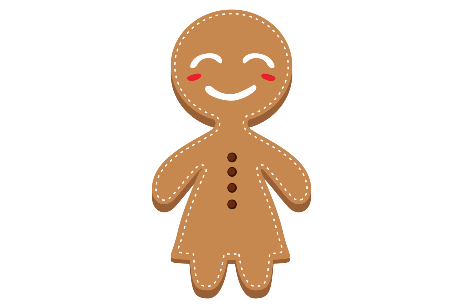 Christmas - Gingerbread Smiling Female People Shaped png