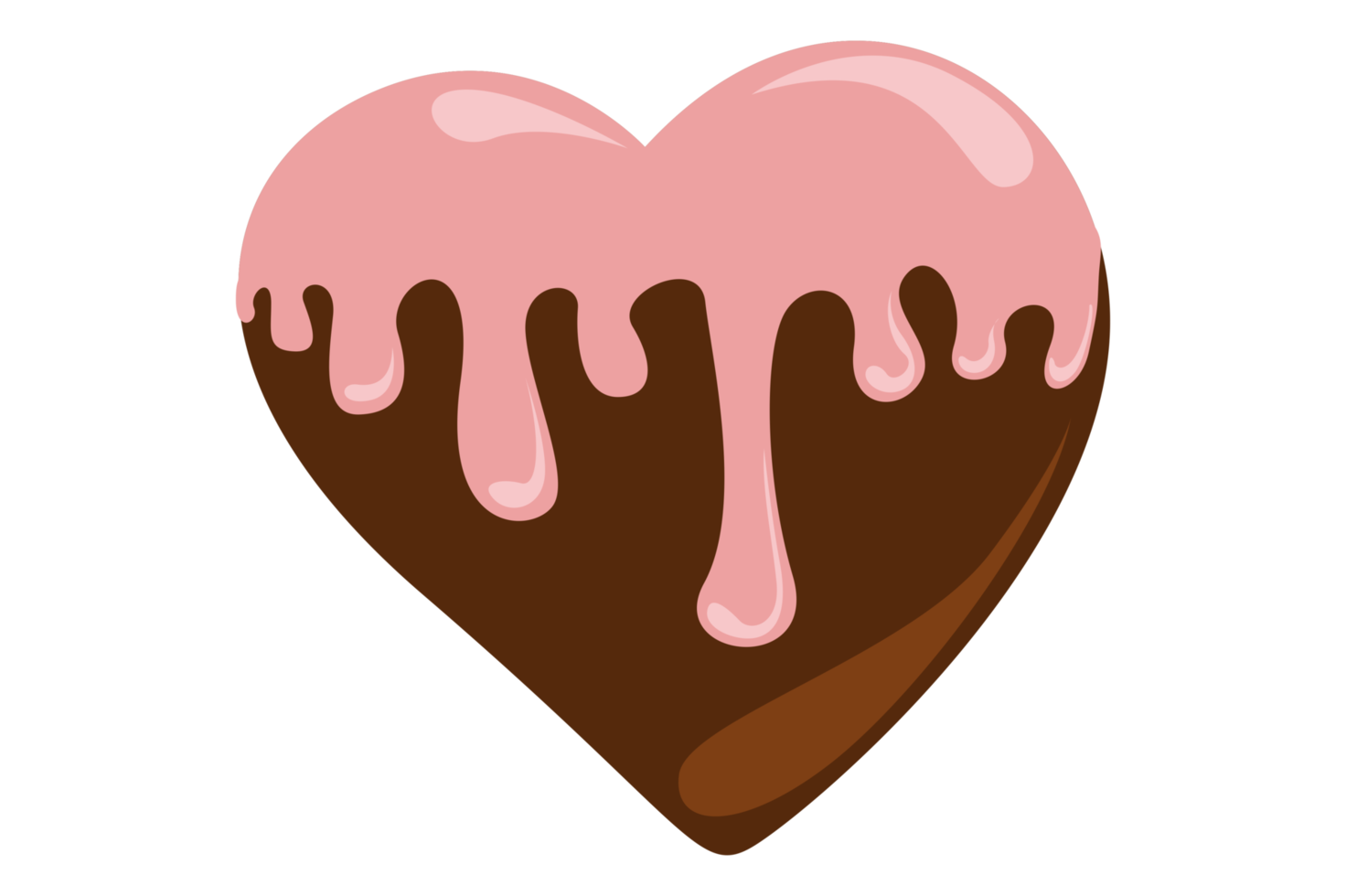 Valentine - Love Chocolate with Melted Pink Chocolate png