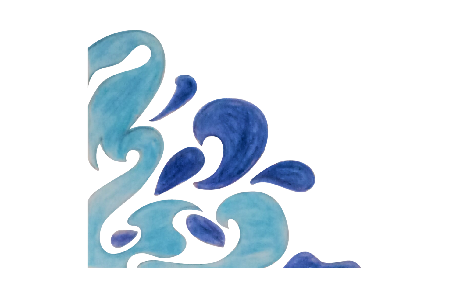 Blue Water Splash Ornament Border Design png