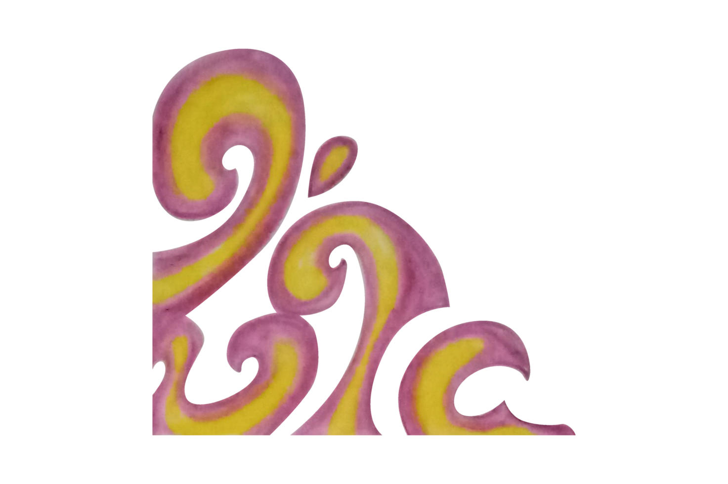 giallo e viola turbine ornamento confine design png