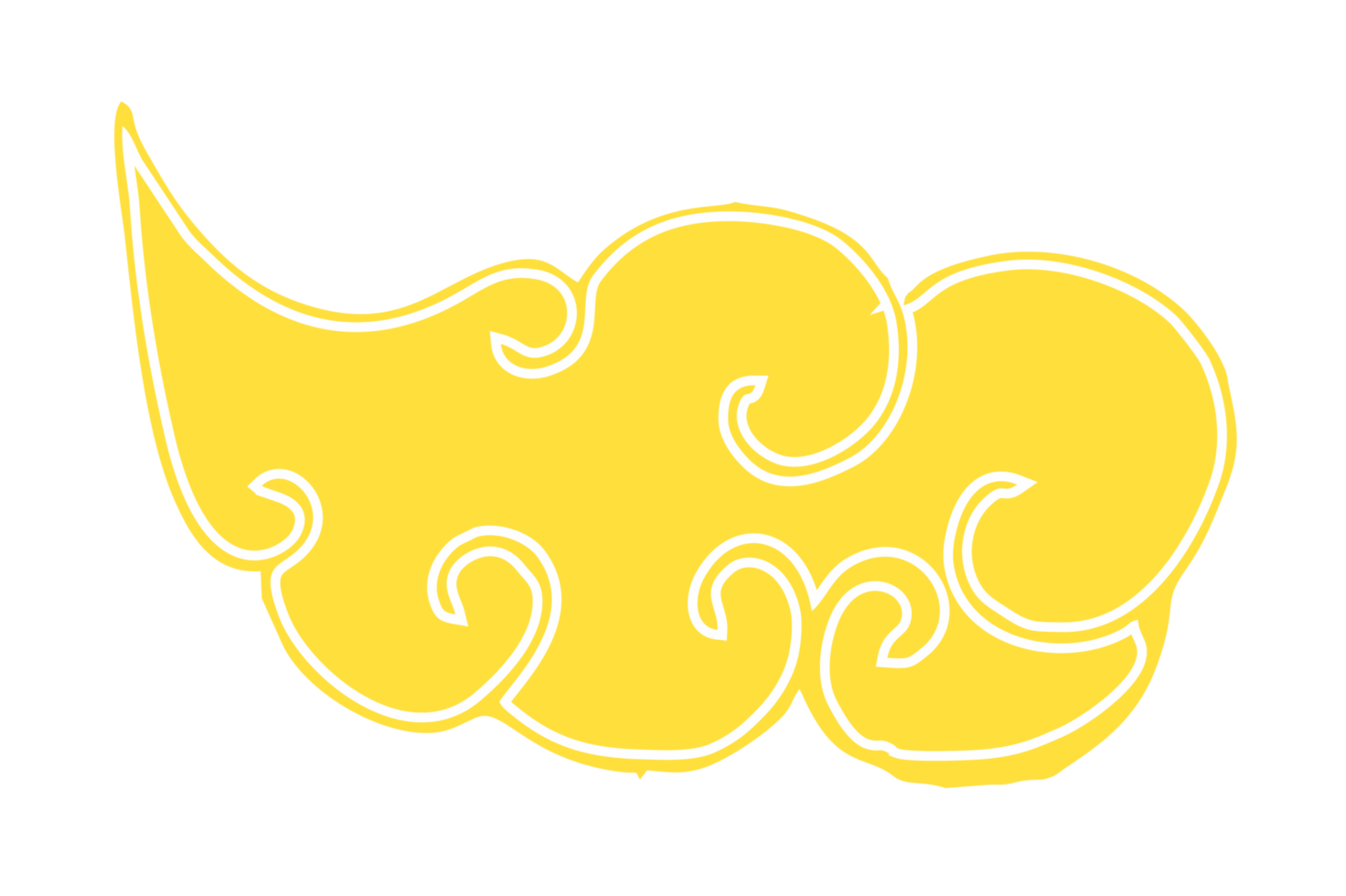 Gelb Wolke Ornament png