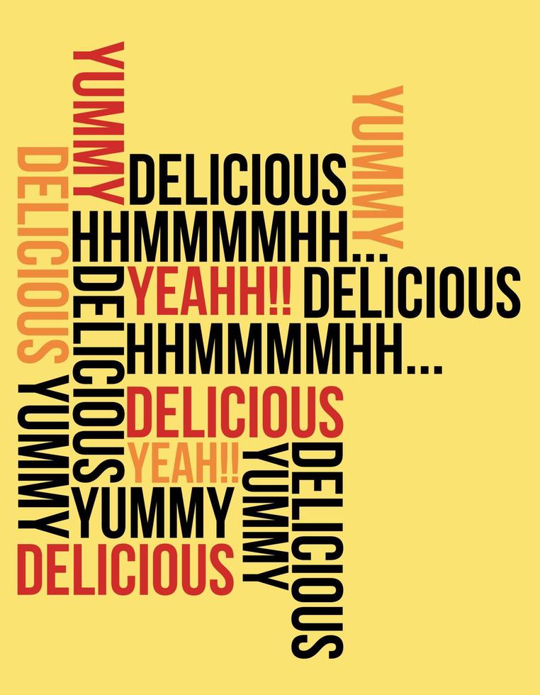 delicioso sabroso texto antecedentes póster impresión acortar Arte ilustración vector para comida negocio identidad editable