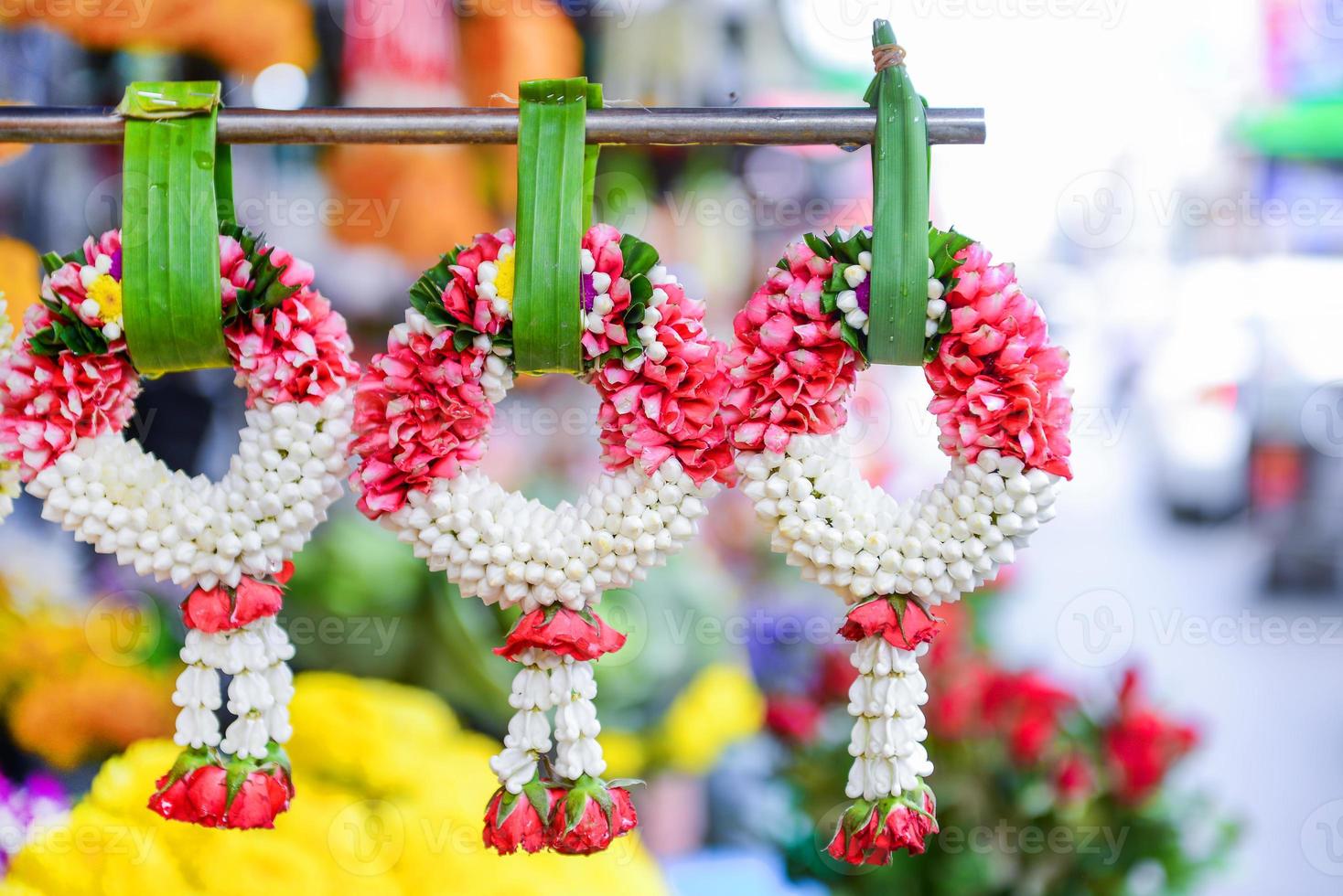 tailandés tradicional jazmín y Rosa guirnalda foto